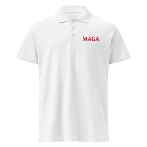 Premium White MAGA Polo Shirt